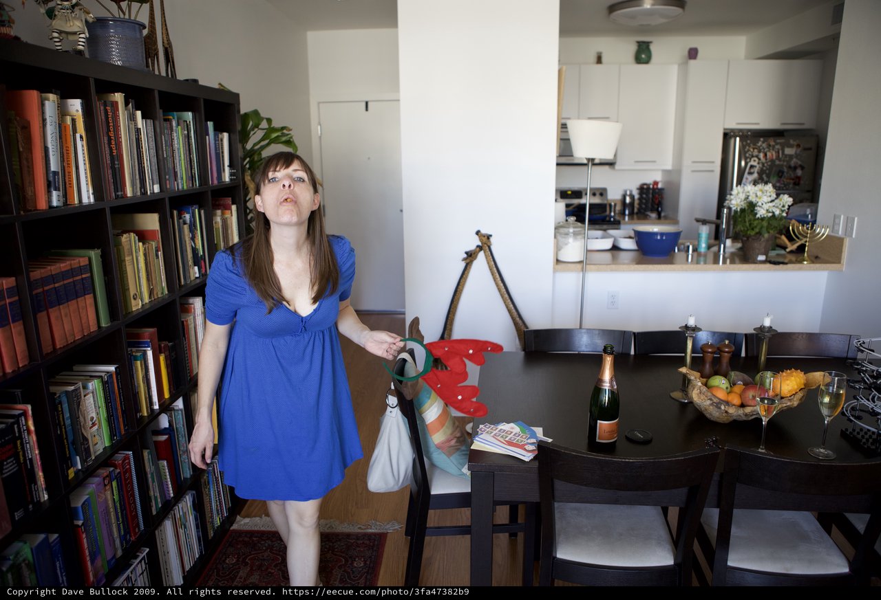 Woman Arrives Home for Christmas Celebration
