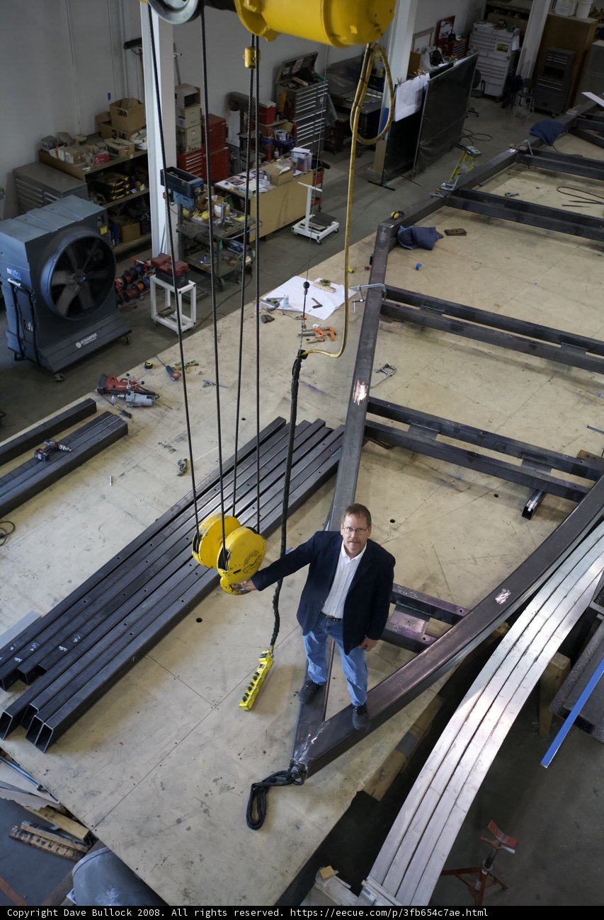 The Man and the Crane in the Factory