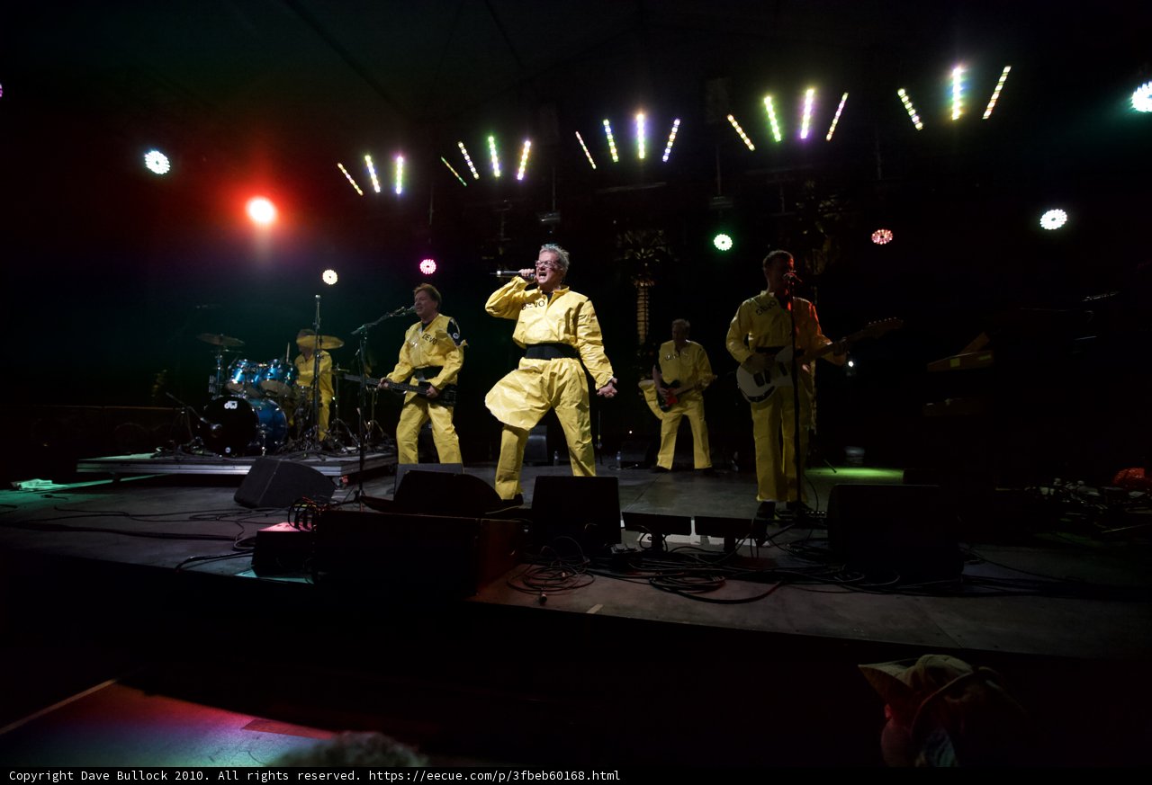 Mark Mothersbaugh and Gerald Casale rock Coachella stage