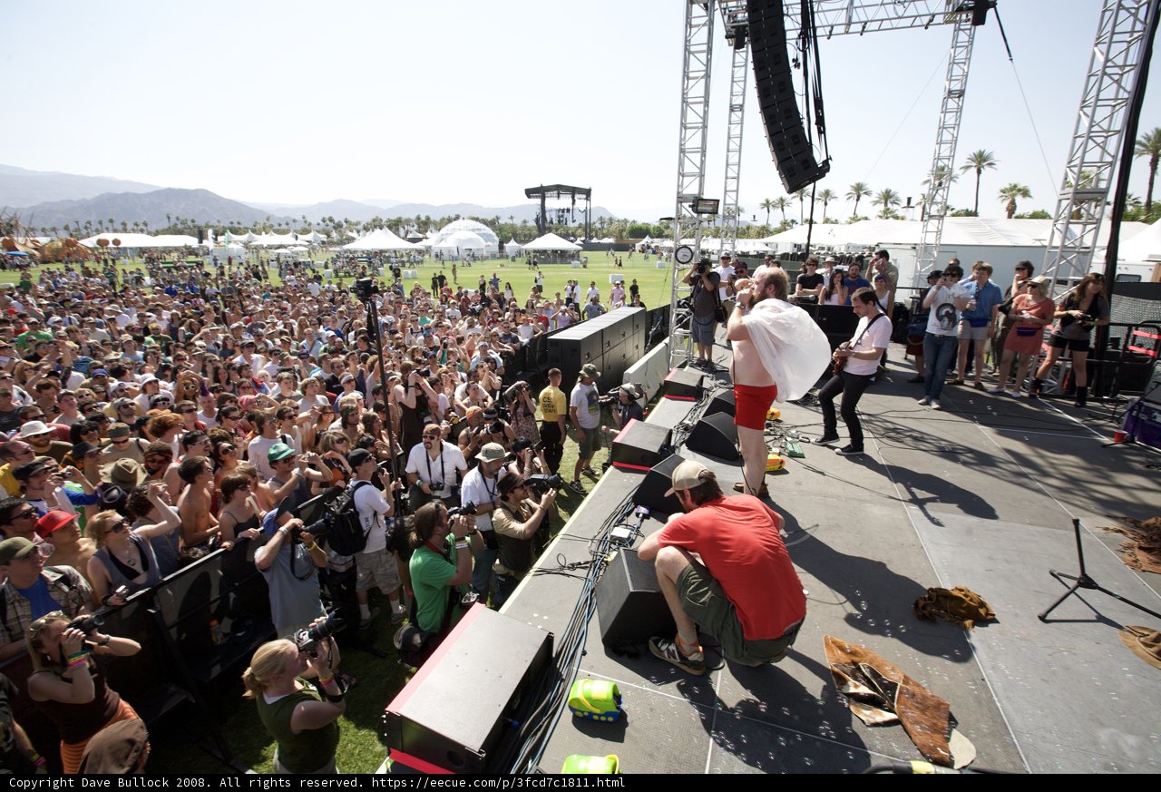 Coachella Crowd Rocks Out to Band on Outdoor Stage