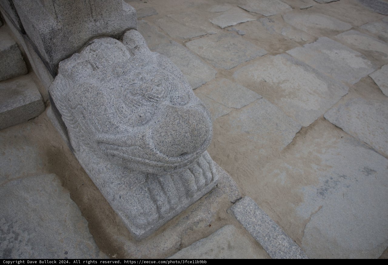 Majestic Korean Stone Lion Guarding the Pathway