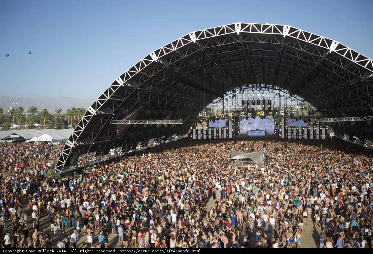 Concert Crowd Soars Amongst Blue Skies