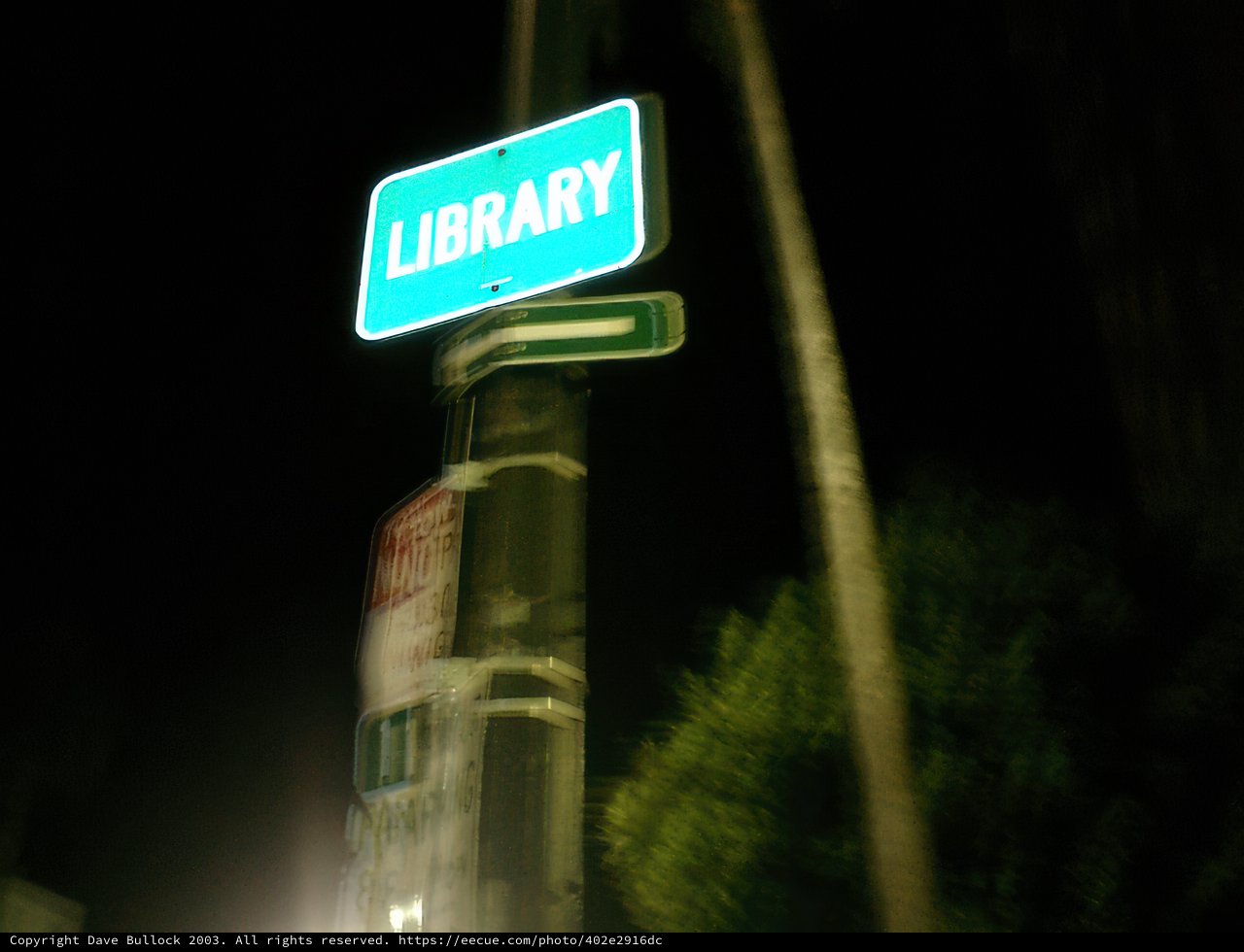 Library Street Sign