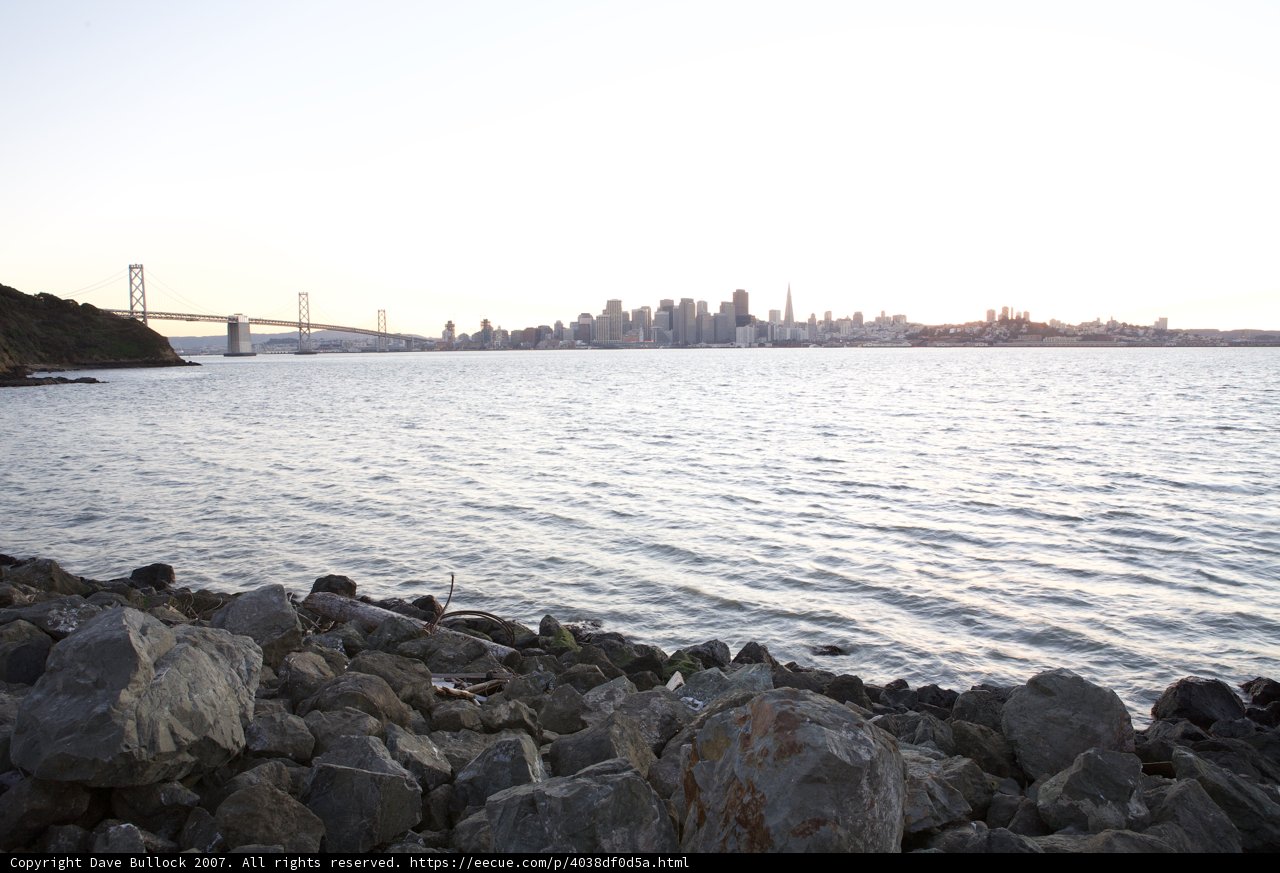 Bay Bridge and Cityscape at Sunset