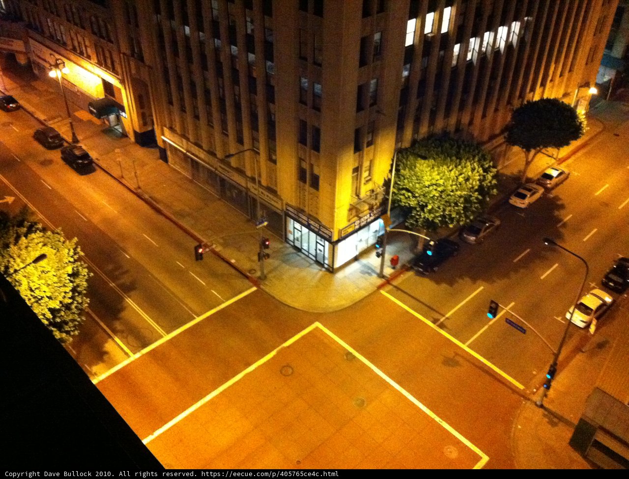 Aerial View of Bustling City Streets at Night
