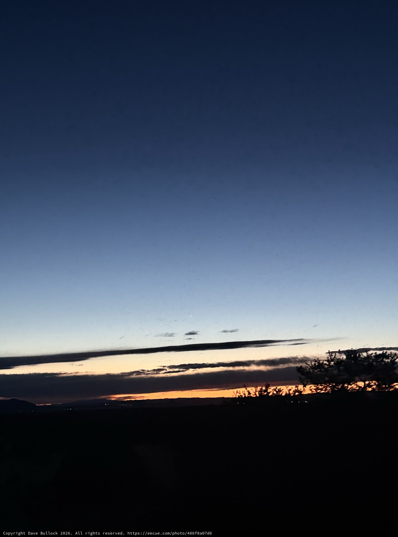 Twilight Gradient Over Desert Landscape at Dusk