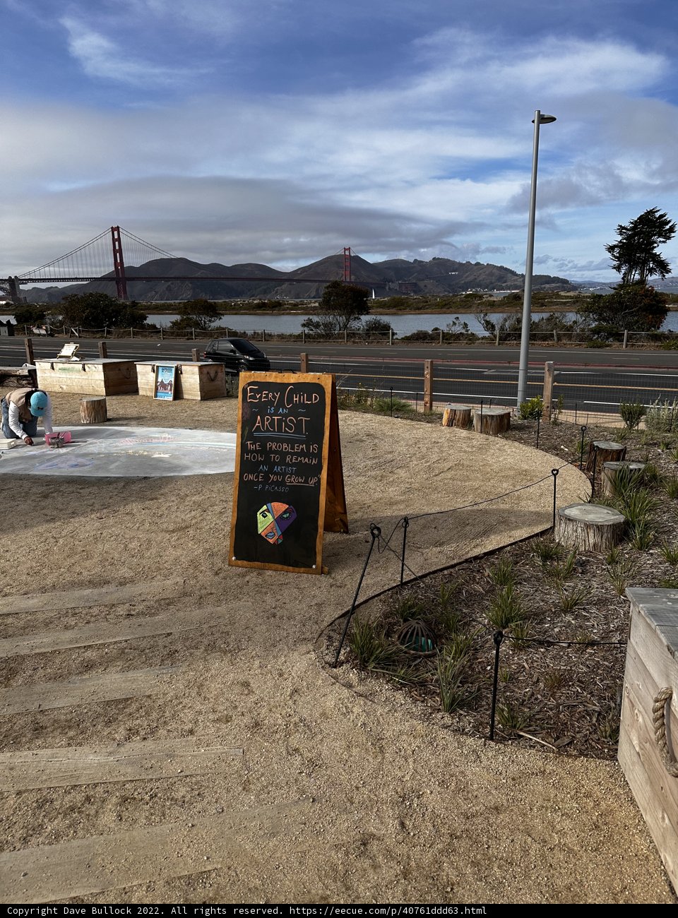 Parking Sign on a Sidewalk in Presidio
