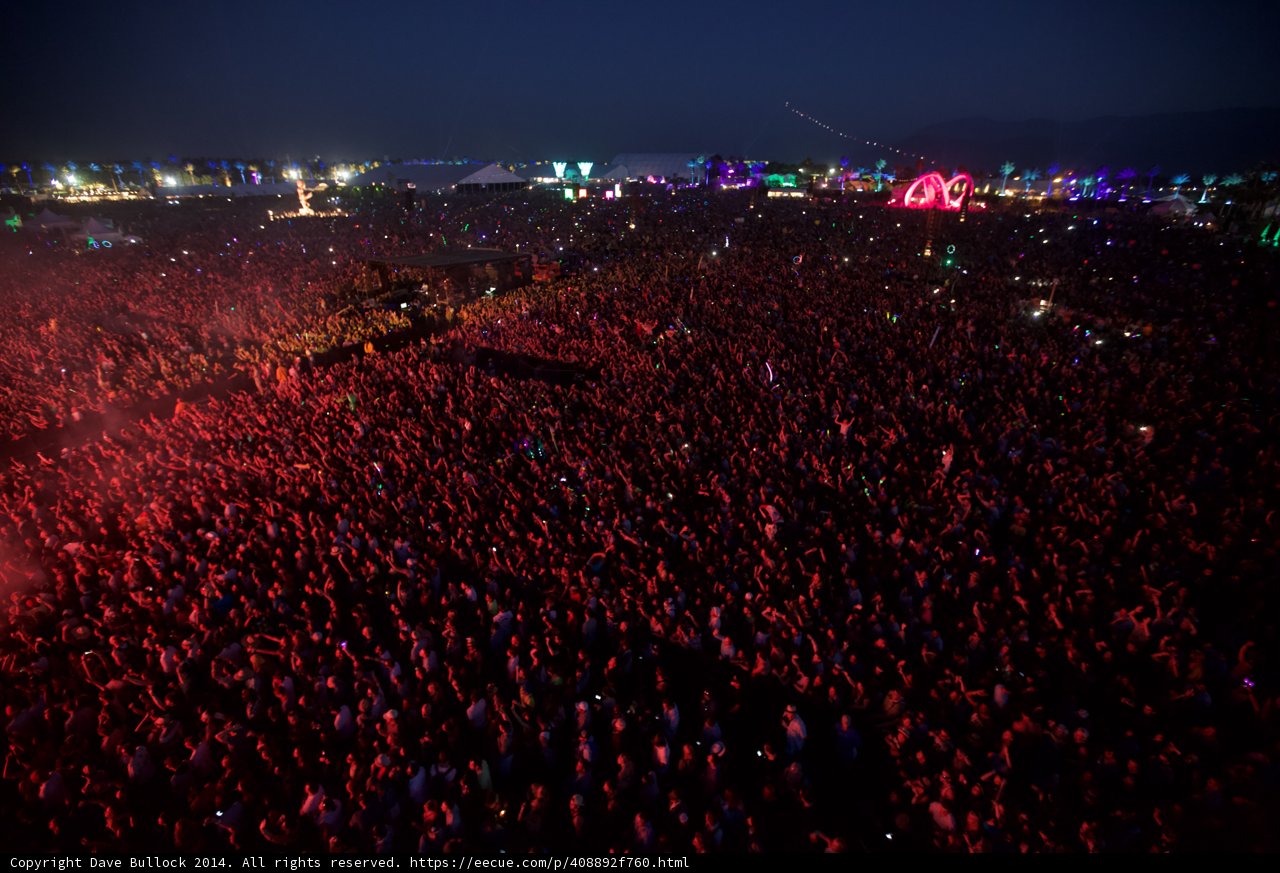 Nighttime Revelry at Coachella Music Festival