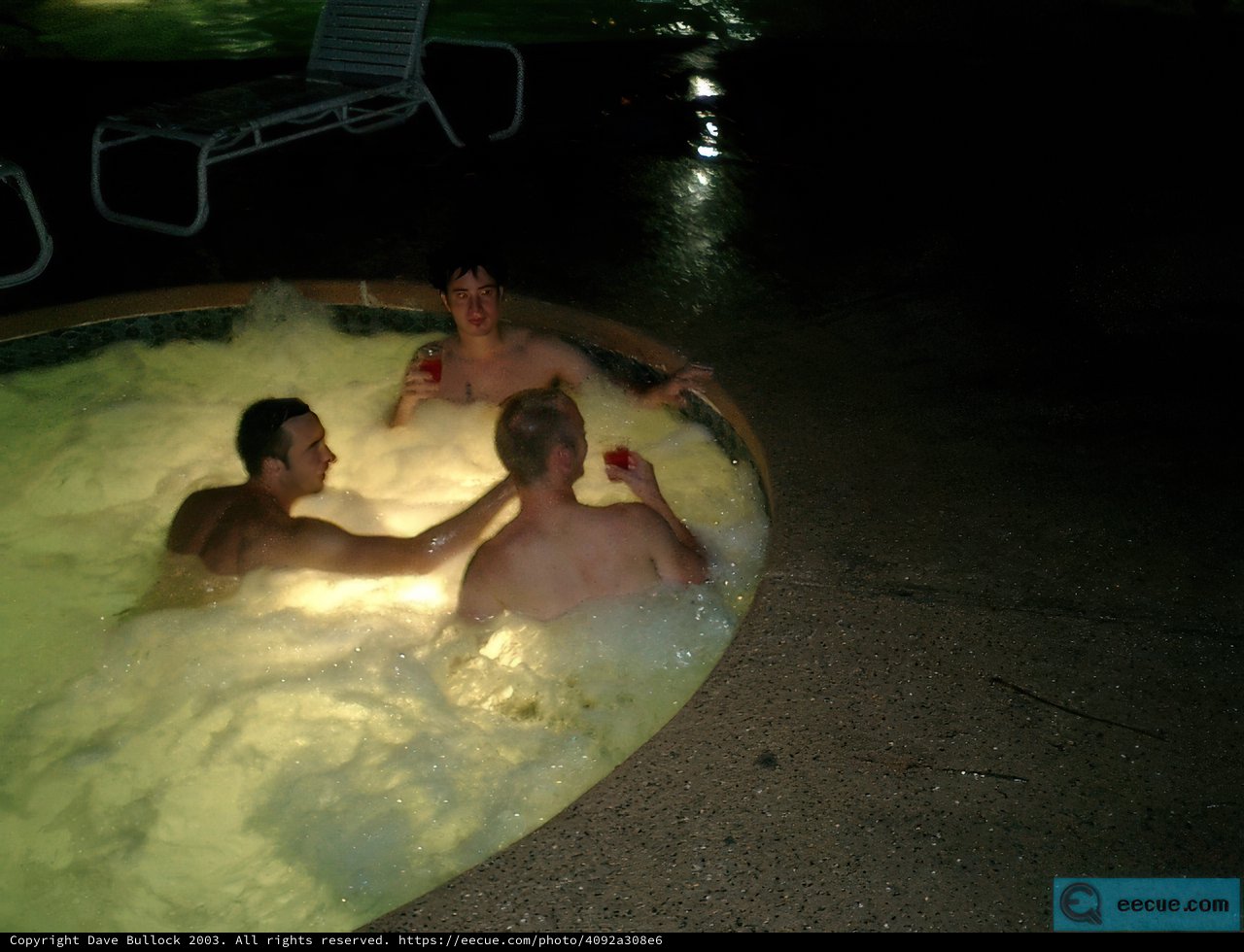 Nighttime Soak in the Hot Tub