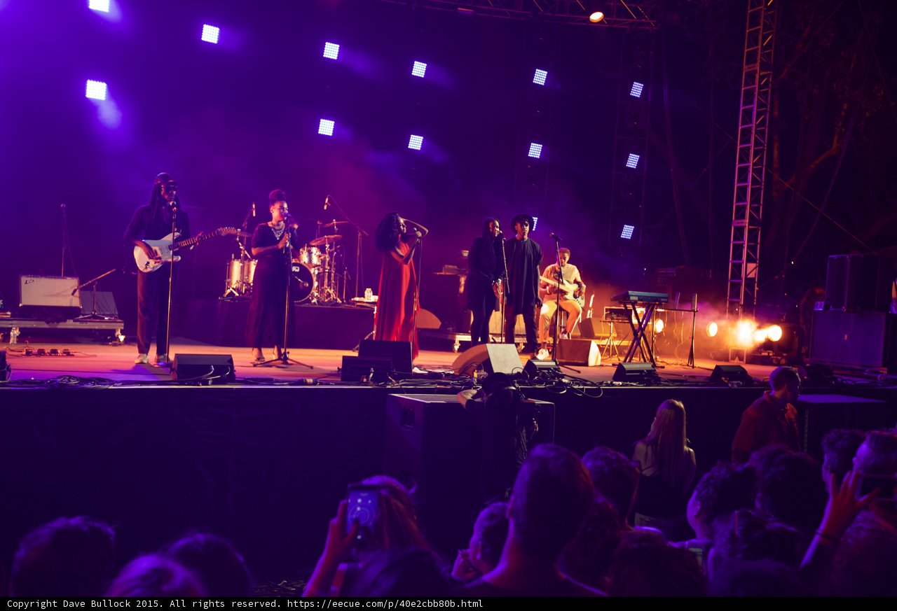 Solange Full Band Wide Stage Orange Haze Crowd LED Panels