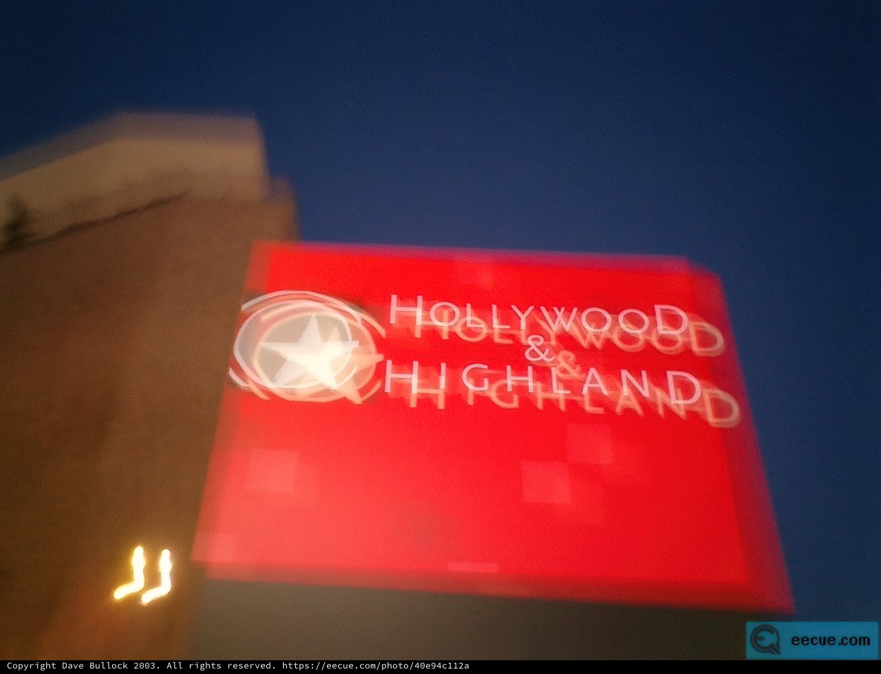 Illuminated Hollywood & Highland Sign