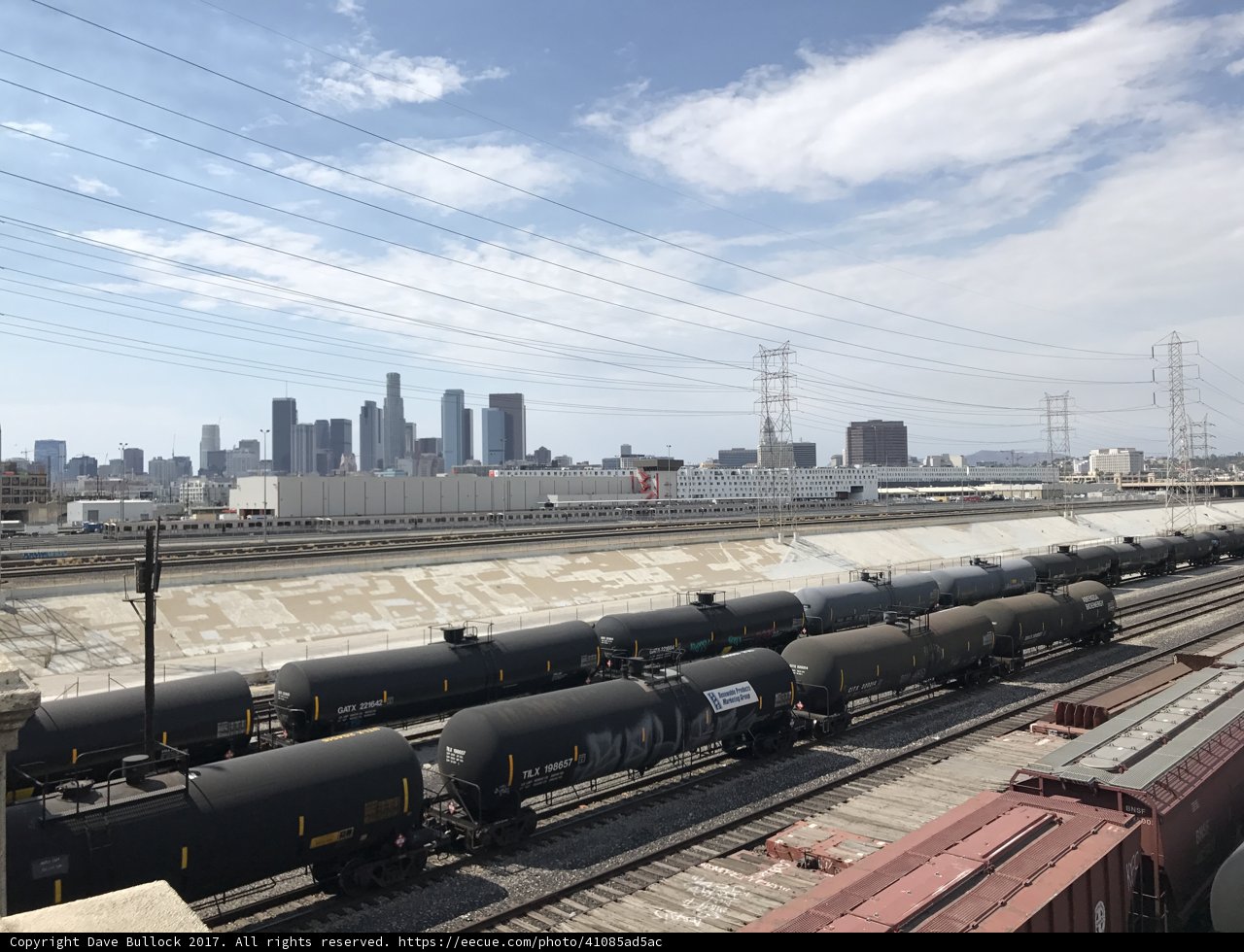 Busy Train Yard in the Heart of LA