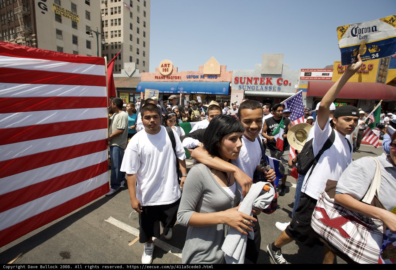 Patriotic Parade on a Sunny Day