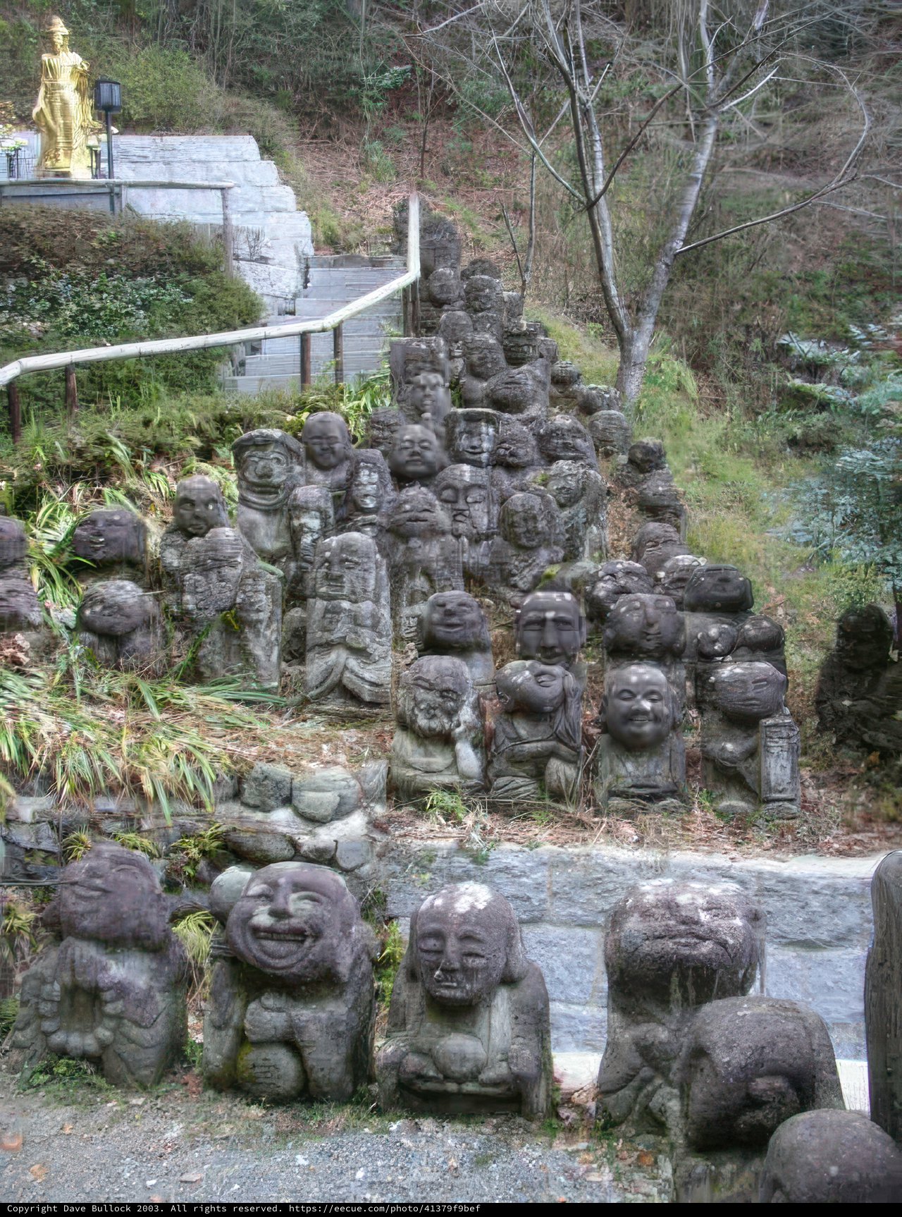 Stone Statues Standing Tall in a Kyoto Park