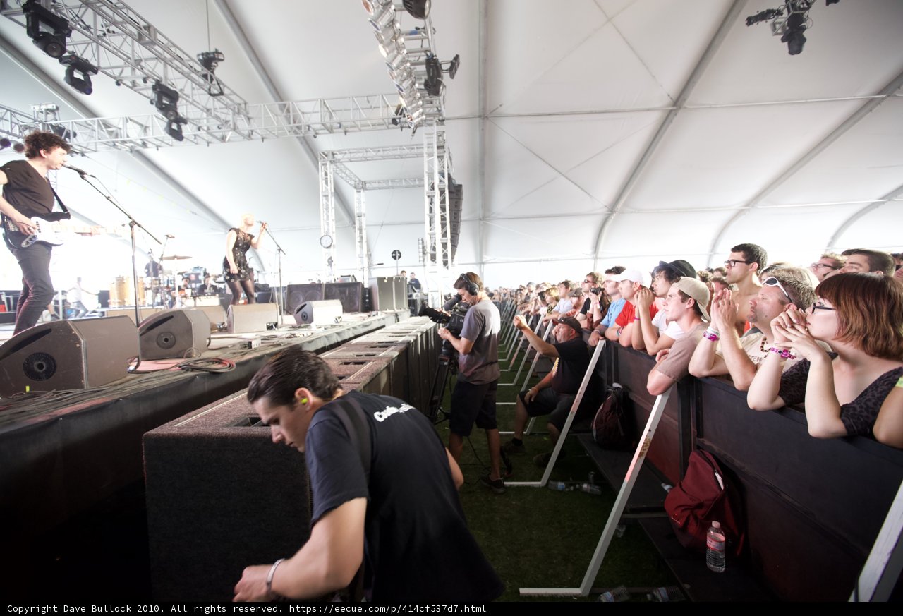 Coachella concert-goers watch as band takes the stage
