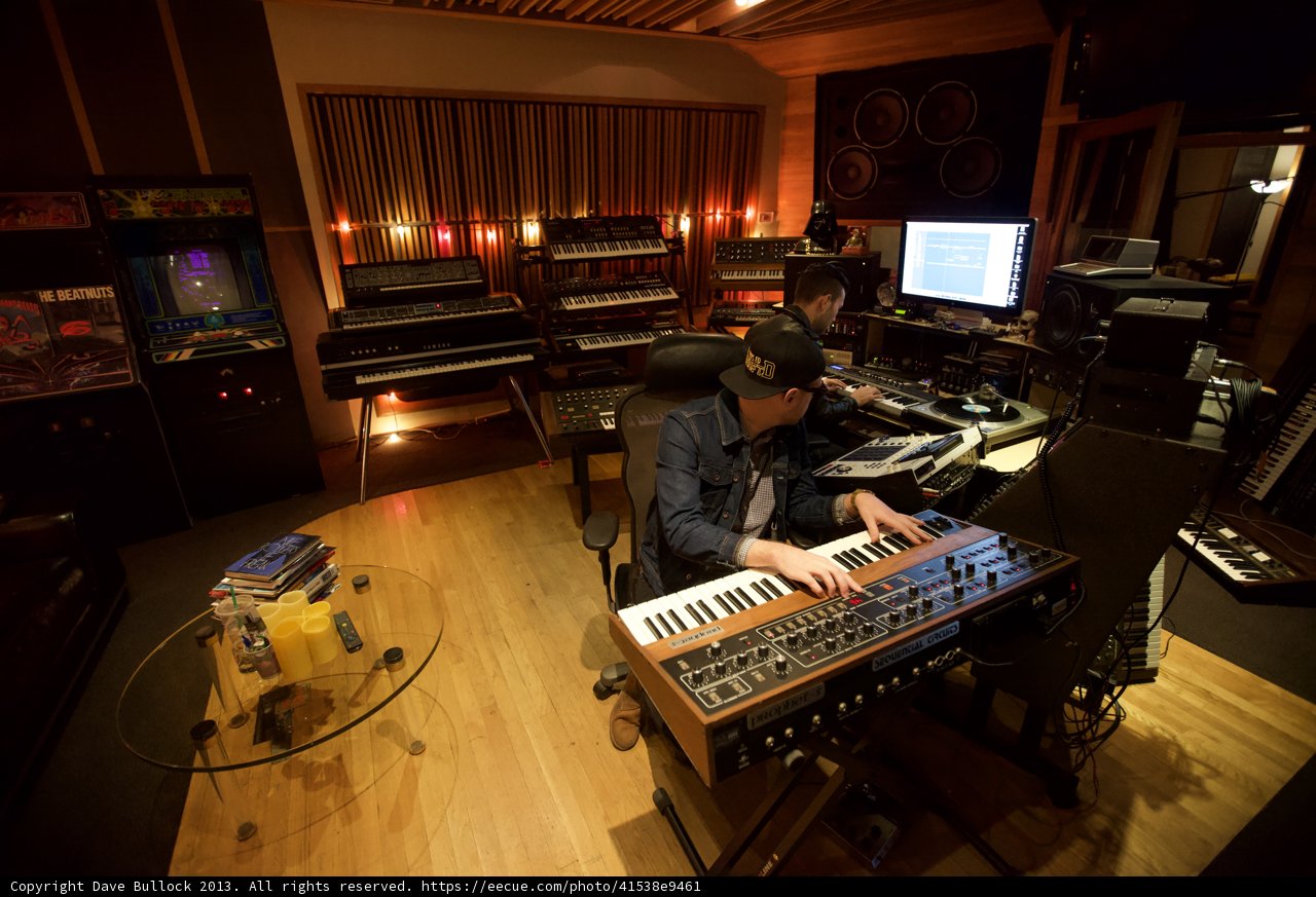 Studio Sessions: Man Playing Electronic Keyboard