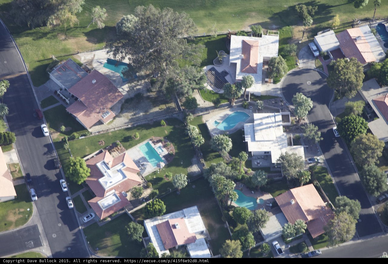 Aerial View of a Suburban Neighborhood in Palm Springs