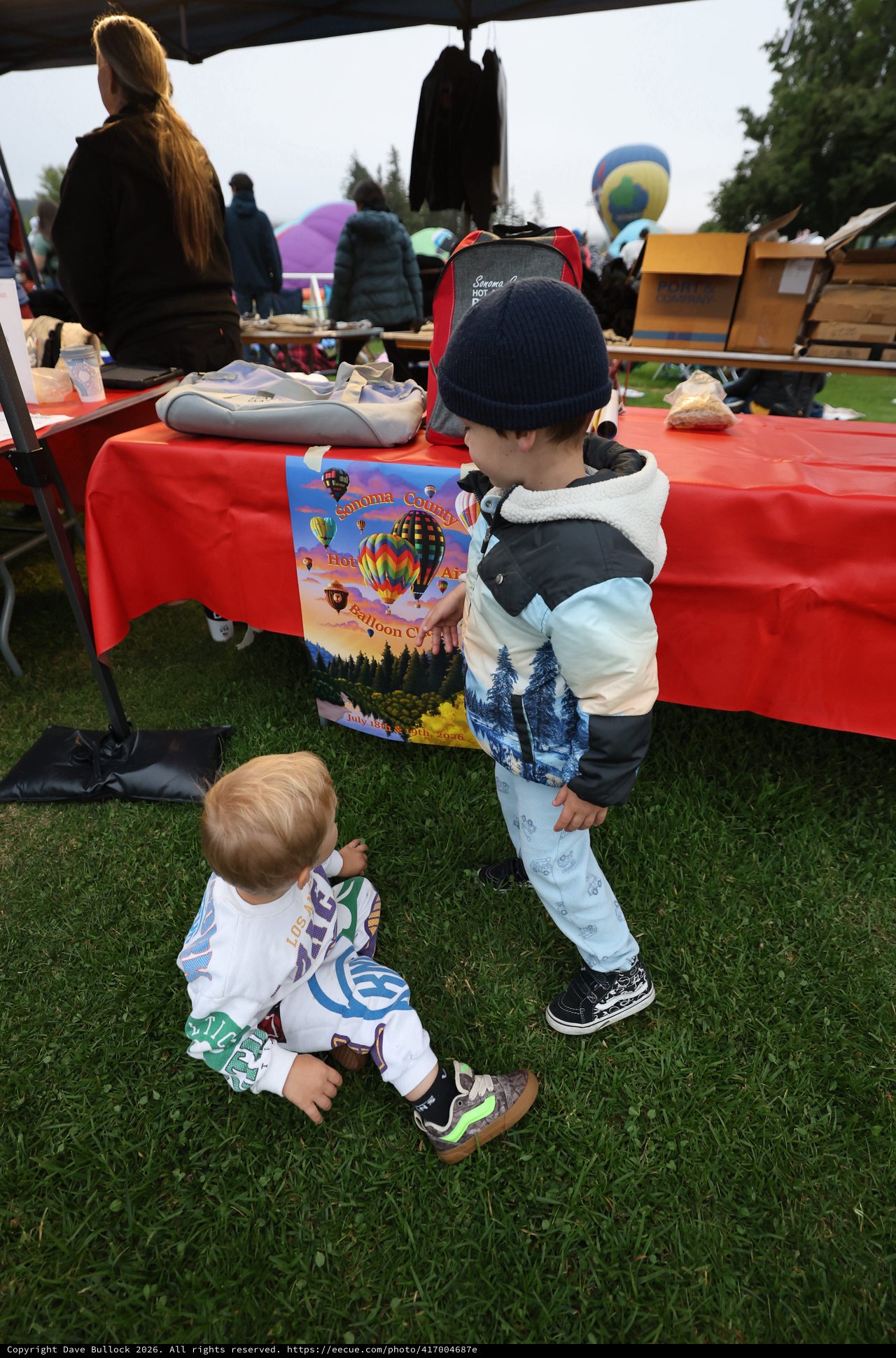 Young Children Discover Hot Air Balloon Festival Poster