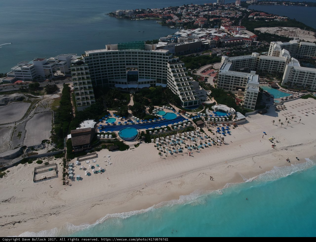 Aerial View of Cancun Resort and Beach