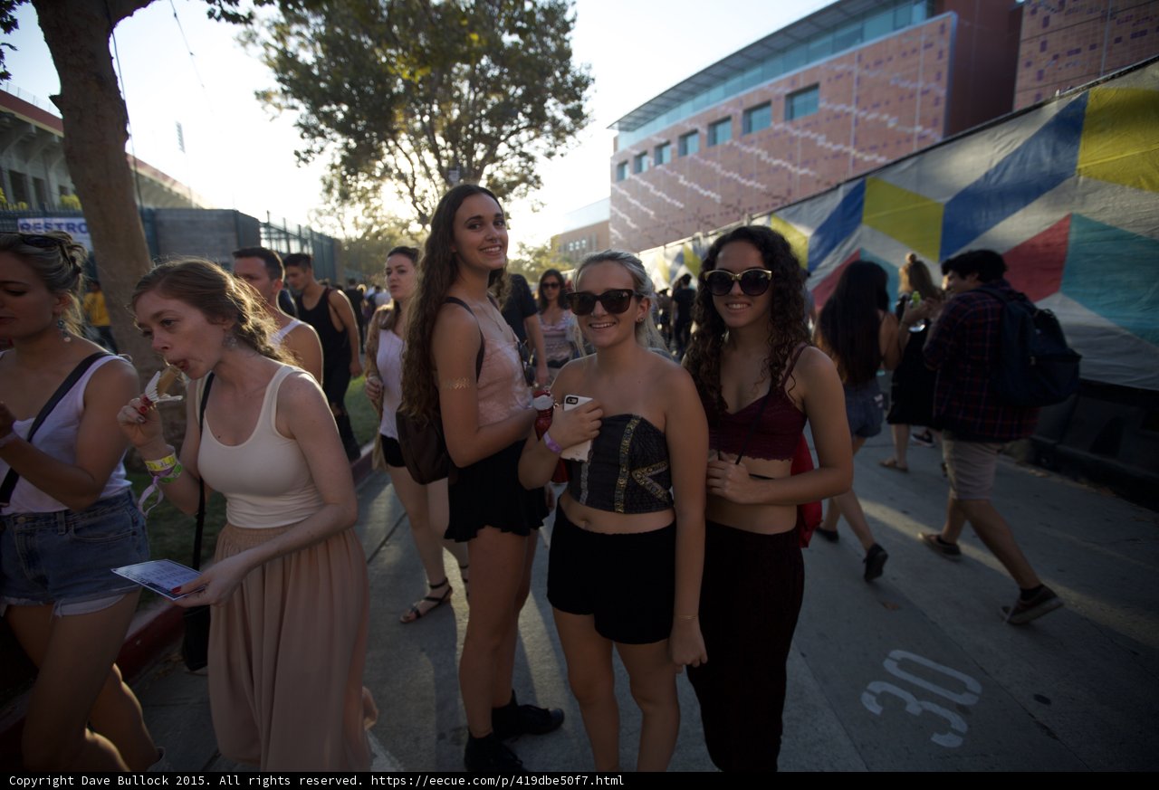 Friends Posing Festival Scene