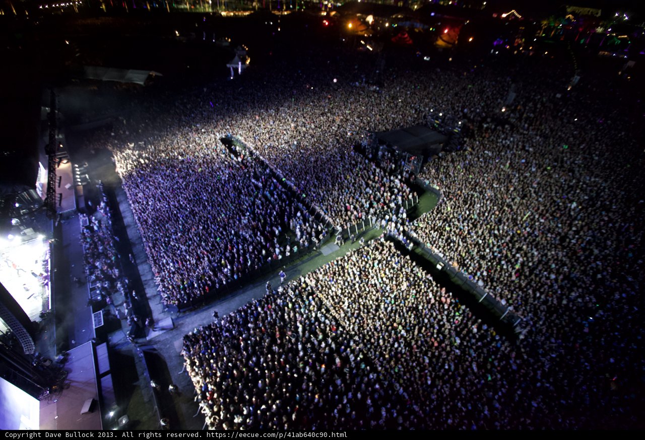 Coachella Night: A Metropolis of Music and People