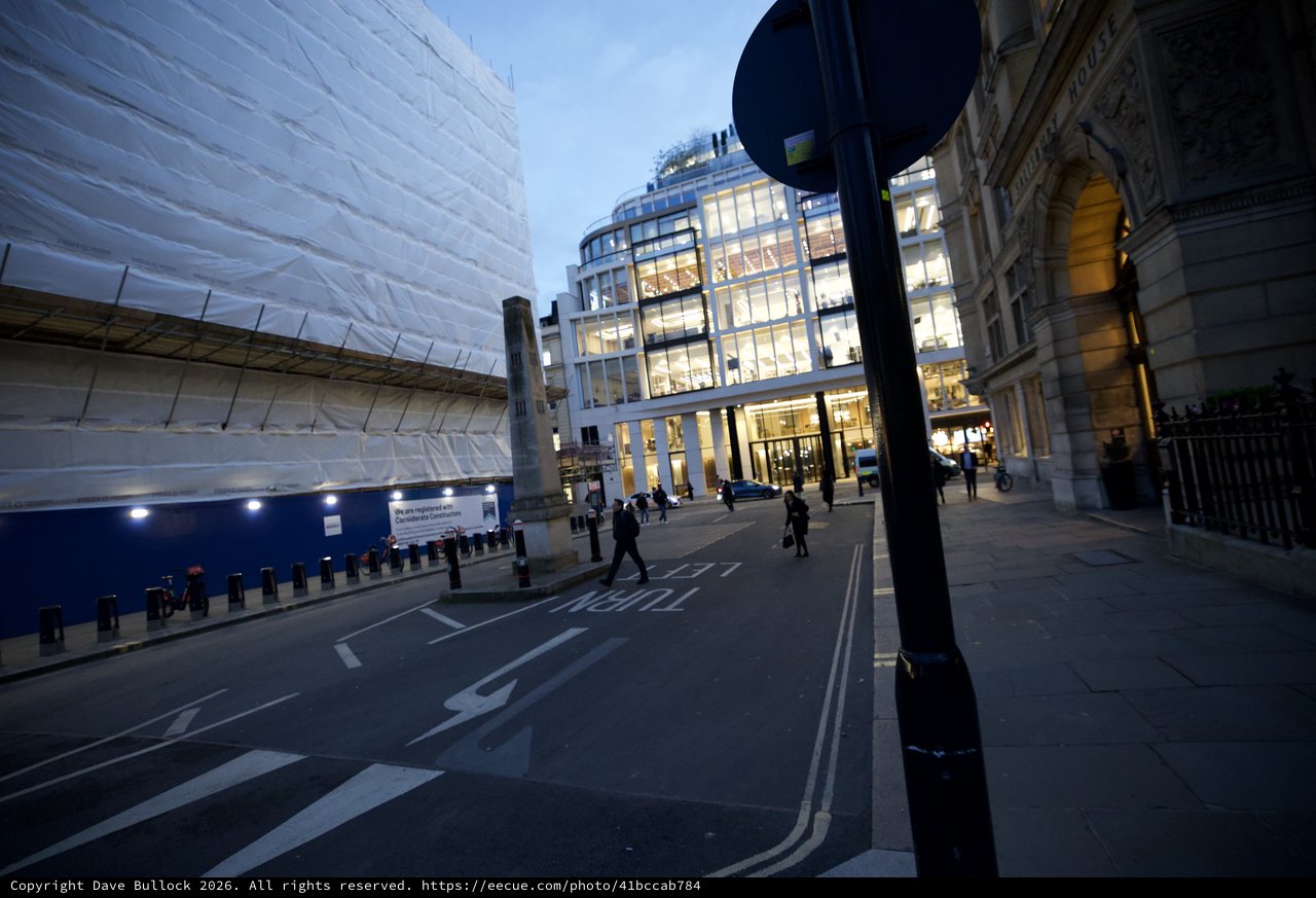 Modern Glass Office Building at Dusk in London