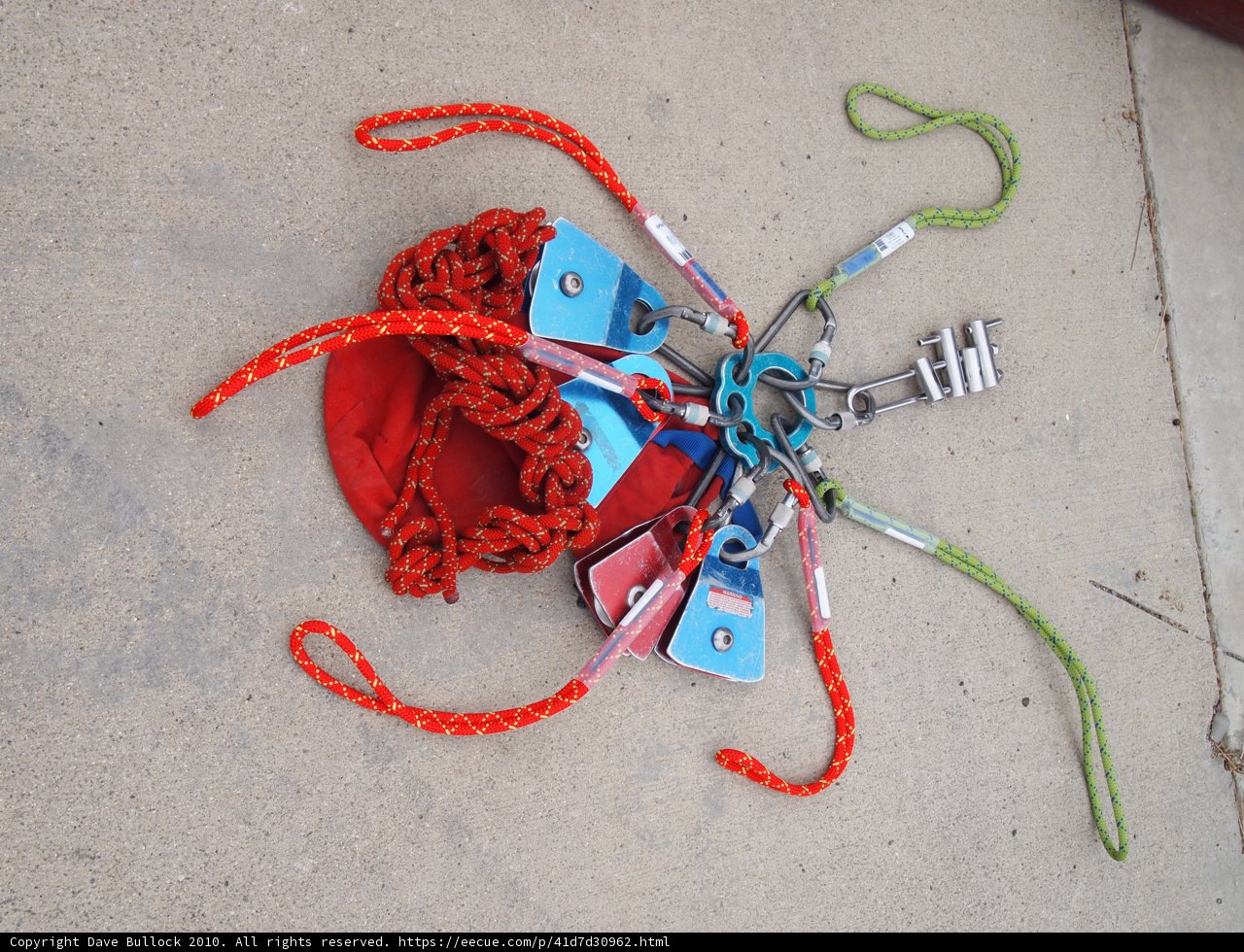 Red Bag with Keys and Rope