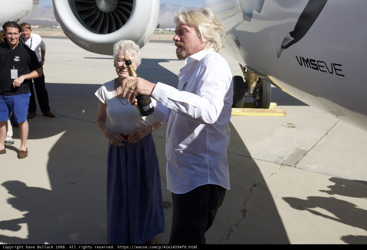 Richard Branson Toasts to Flight Success