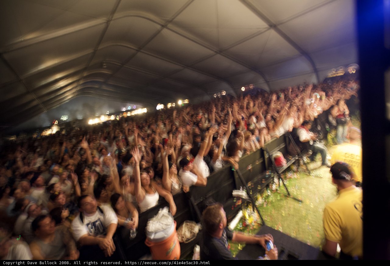 Coachella Concert Crowd in a Tent