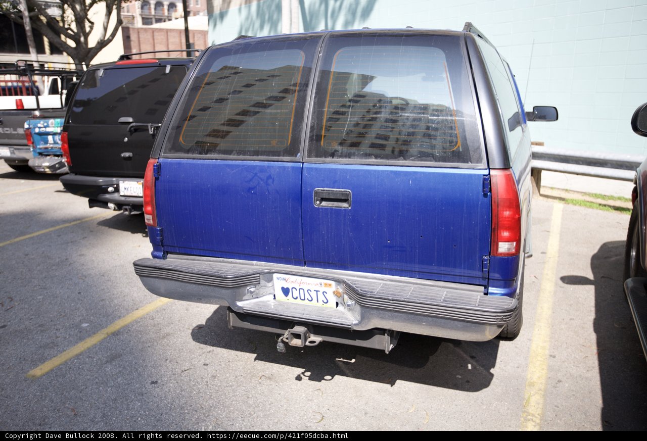 Blue Van in Parking Lot