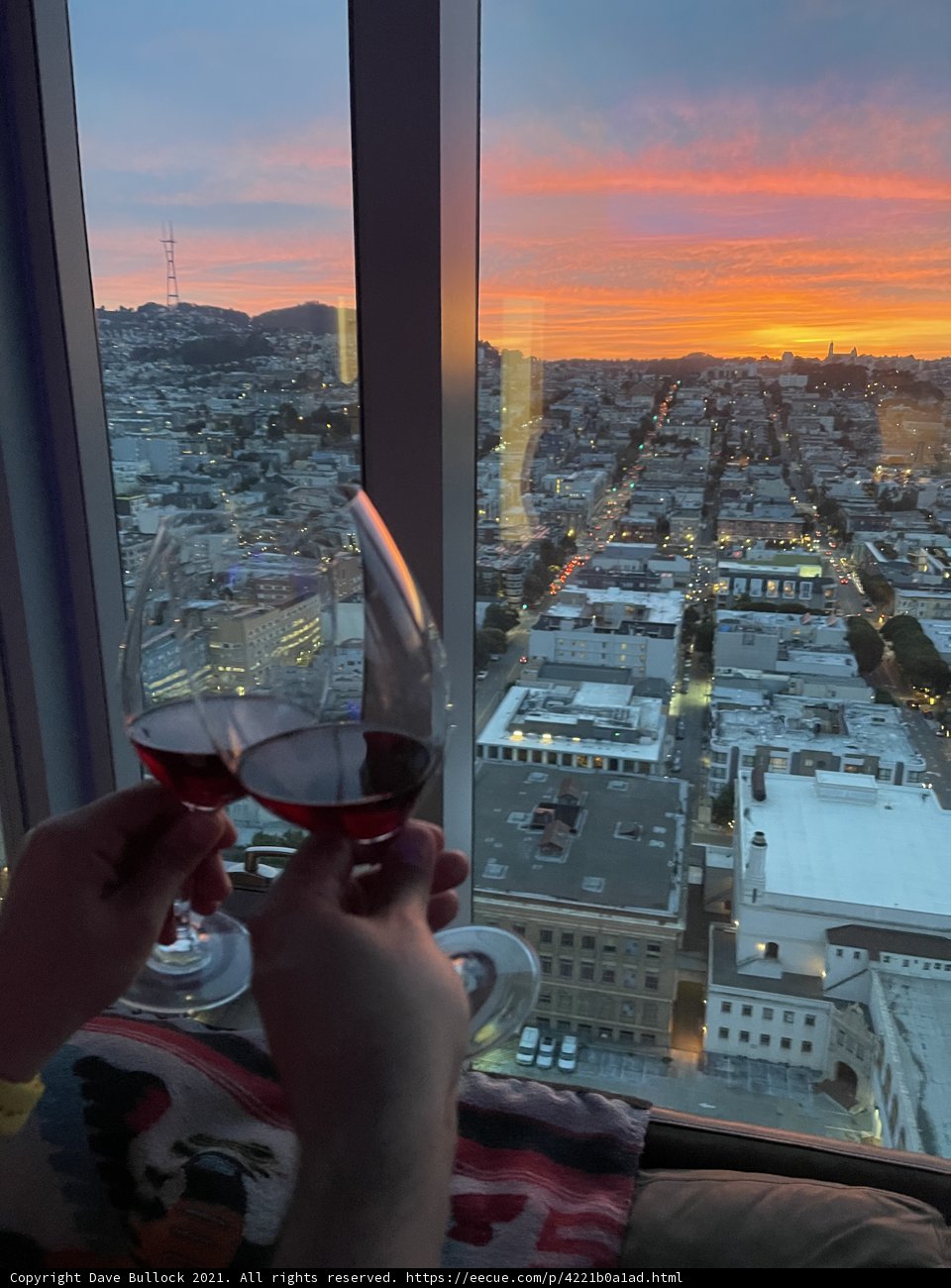 Cityscape and Red Wine