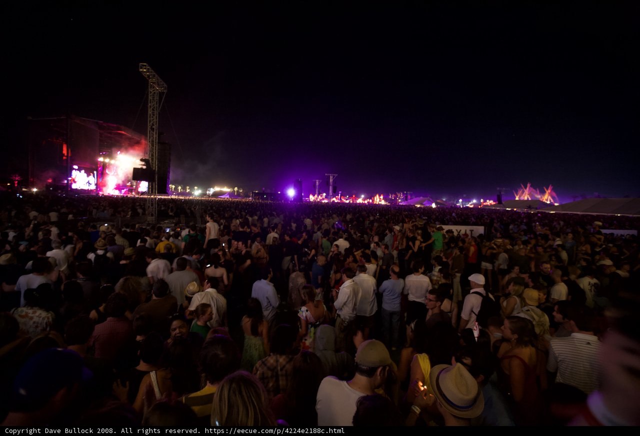 Night Sky Lit by Rock Concert Crowd