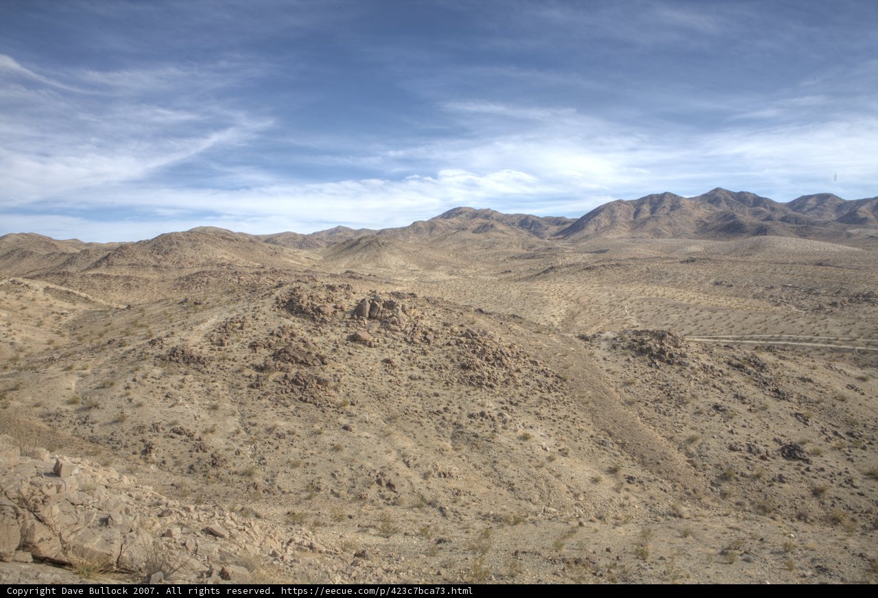 Sky-high view of the Desert and Mountains