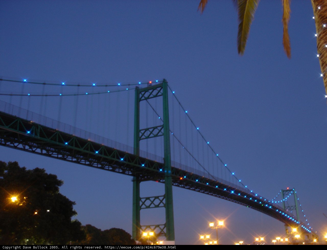 Illuminated Suspension Bridge