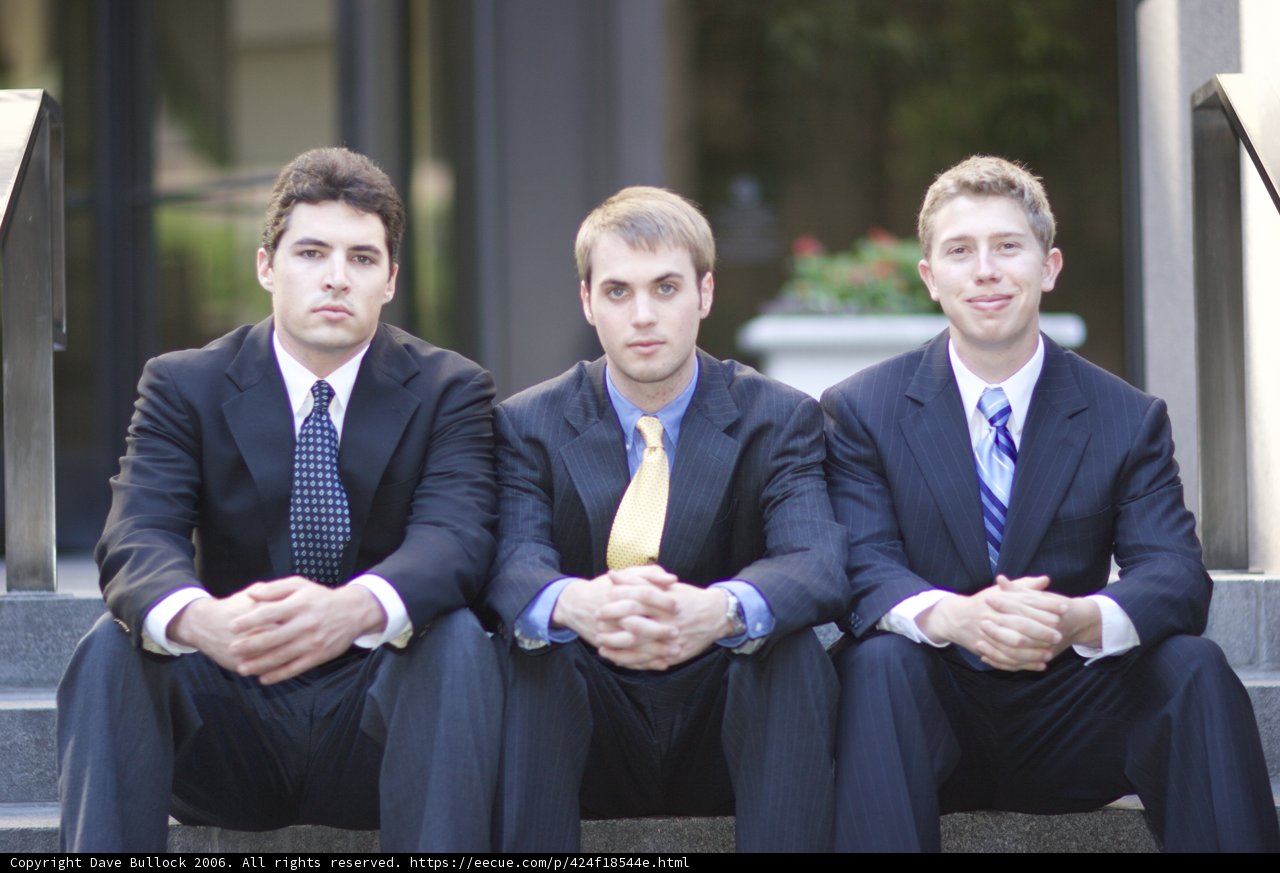 Three businessmen taking a break