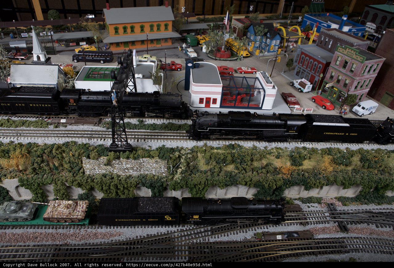 Miniature Railway Set in a Cityscape