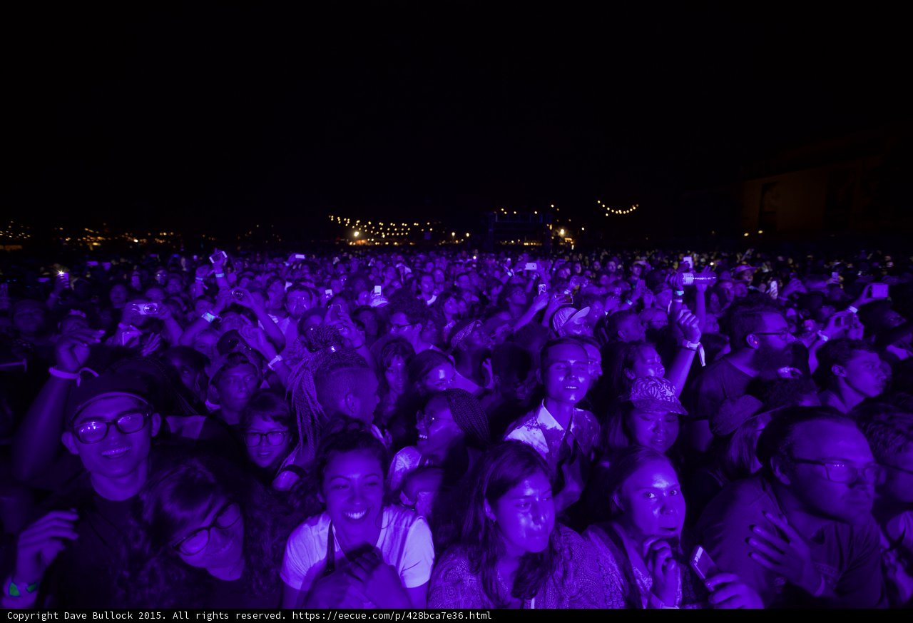 Crowd Purple Light Women Smiling Foreground