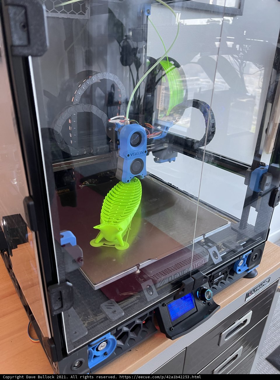 3D Printer Creating a Green Toy