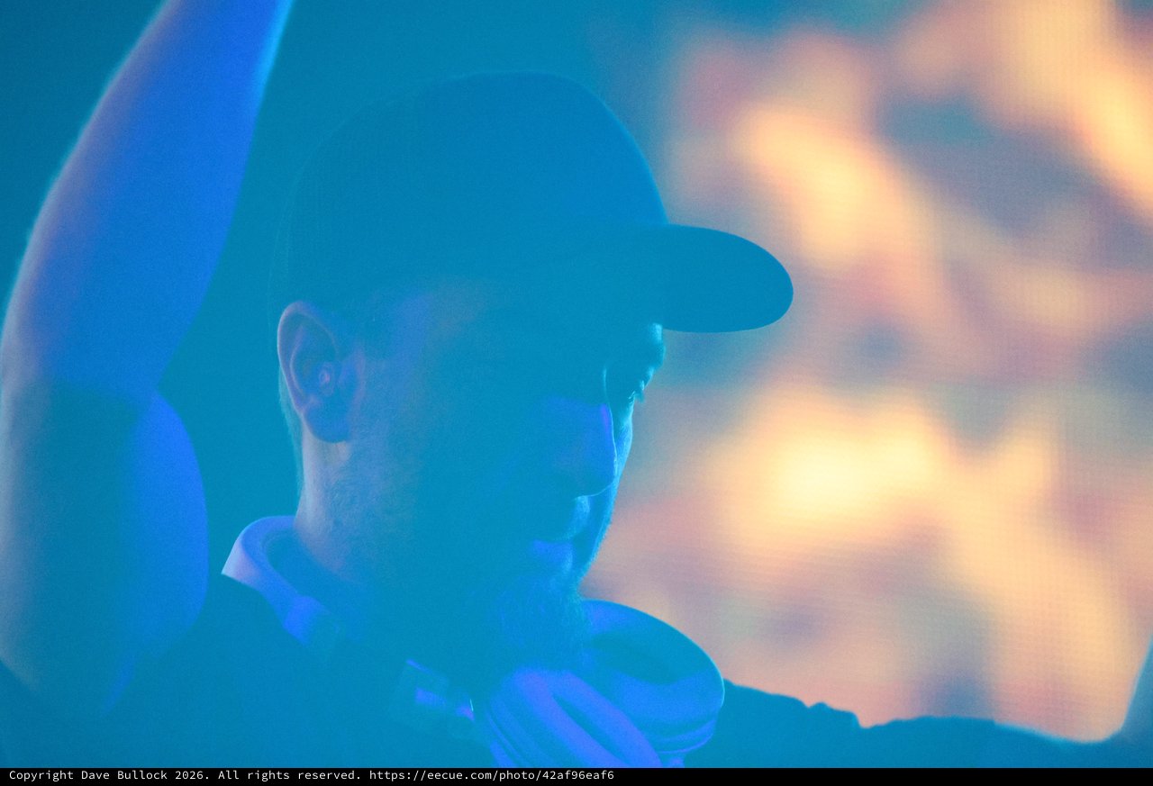 DJ Silhouette Bathed in Blue at Wobbleland 2026
