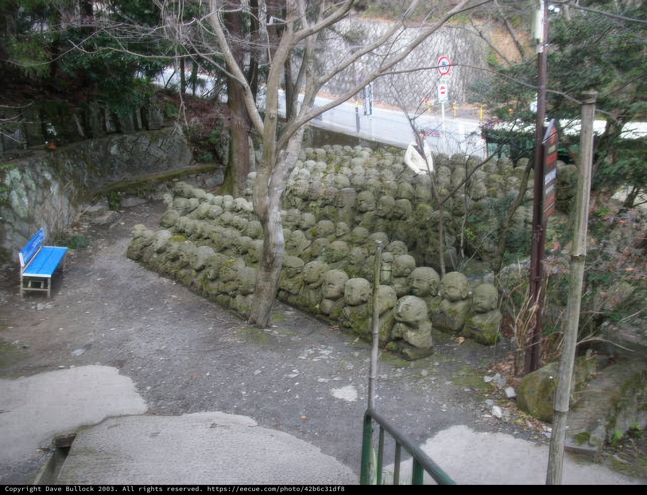 Stone Statues in a Kyoto Garden