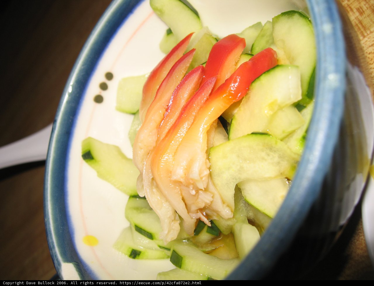 A Delicious Bowl of Shrimp and Cucumber