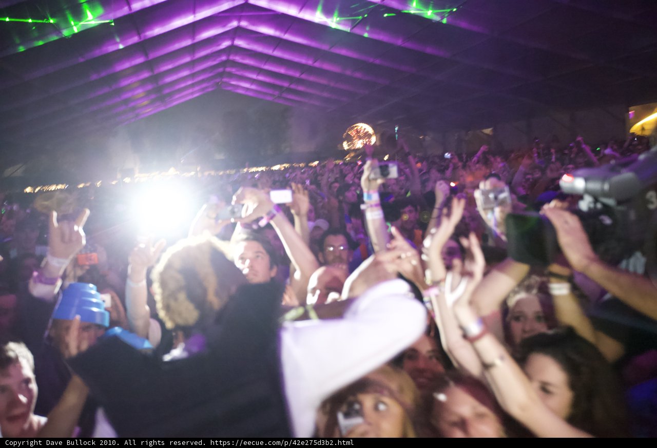 Urban Concert Crowd with Hands Up