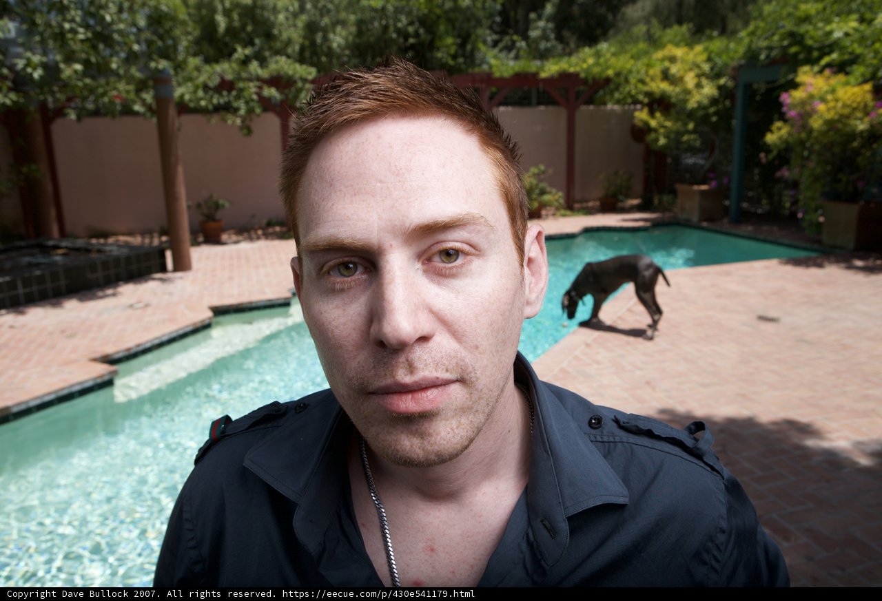 Poolside Portrait with a Furry Friend