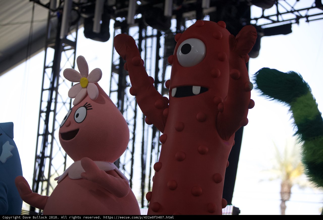 Cartoon Characters Take Over Cochella Stage