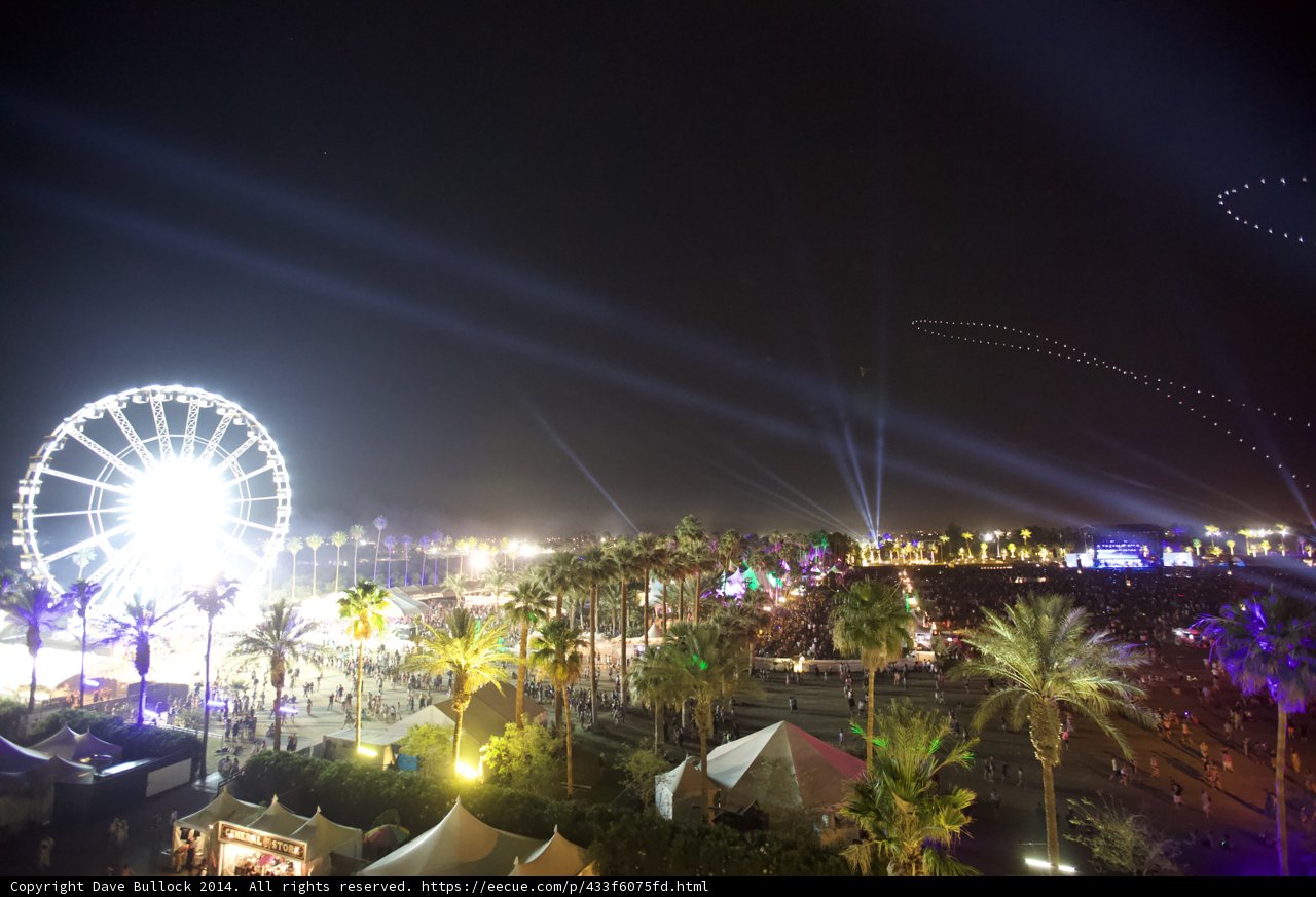 Illuminated Ferris Wheel at Coachella Festival