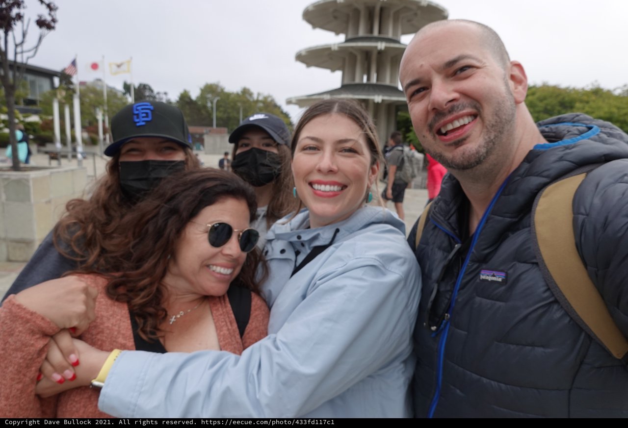 Friends Gathering at San Francisco's Japantown Peace Plaza