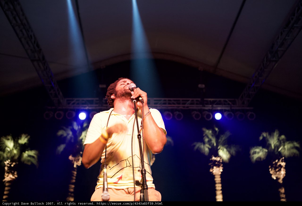 Man singing under the spotlight