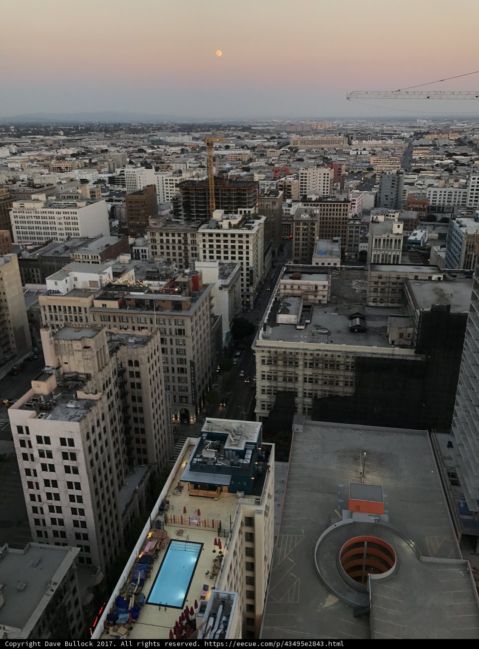 Sunset View from the Top of an Office Building in Los Angeles