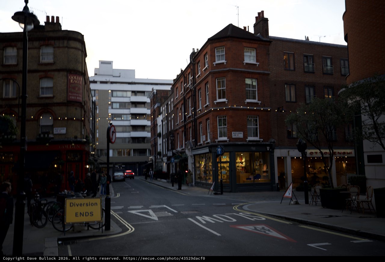 Twilight Urban Street Scene in Historic London District