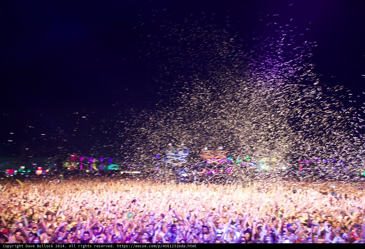 Confetti Rain at Coachella Concert
